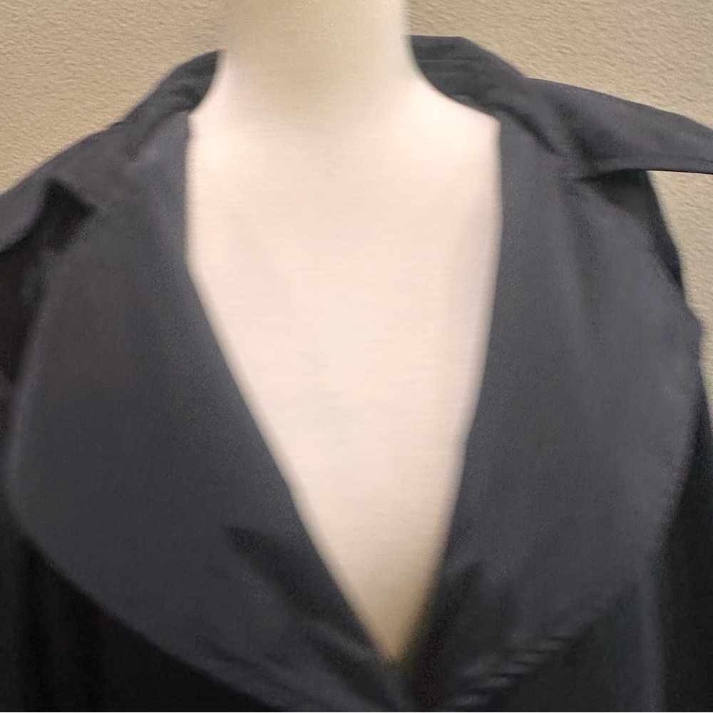 Via Spiga Women's Black Trench Coat Water Resistant raincoat Large - Picture 11 of 15